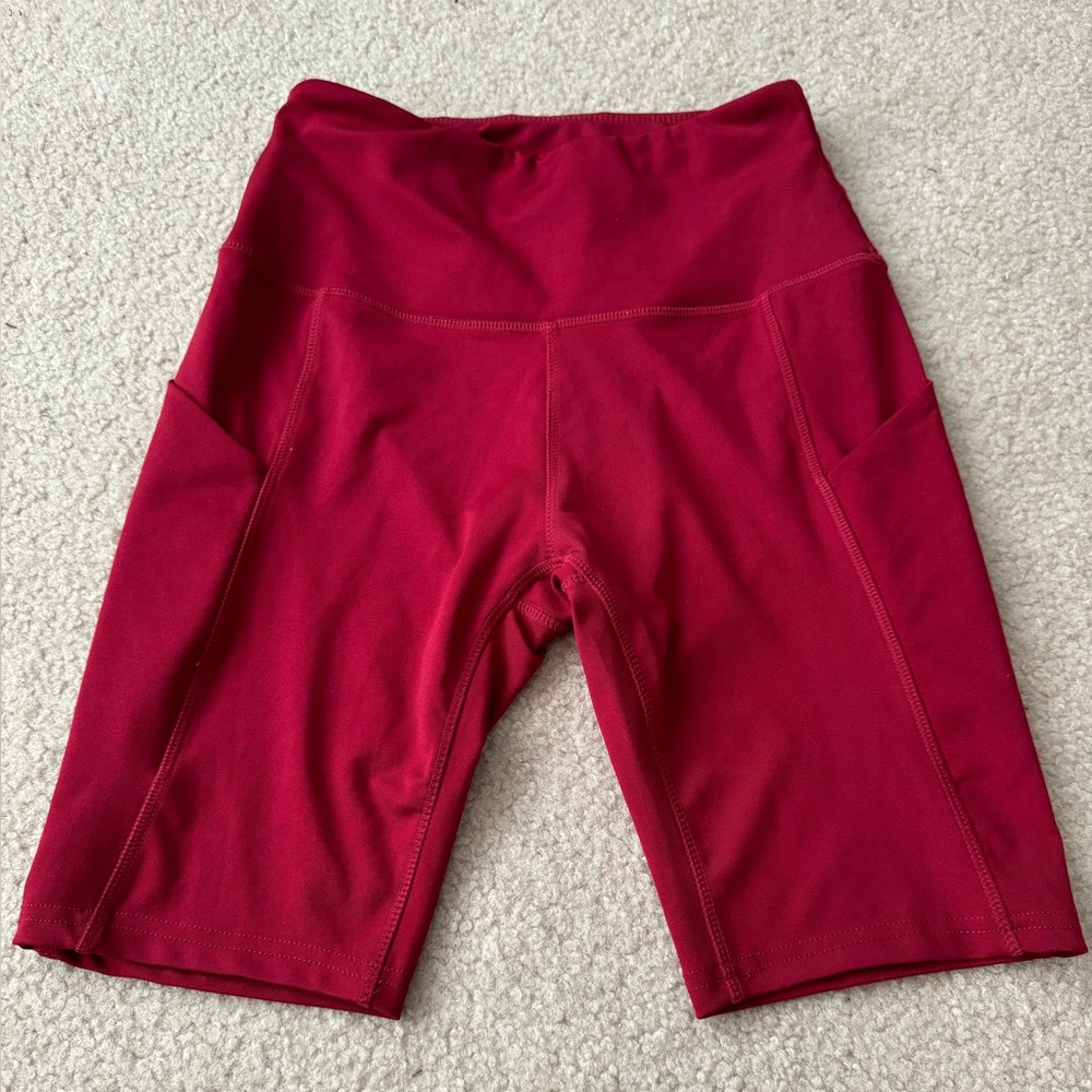 Red bike shorts